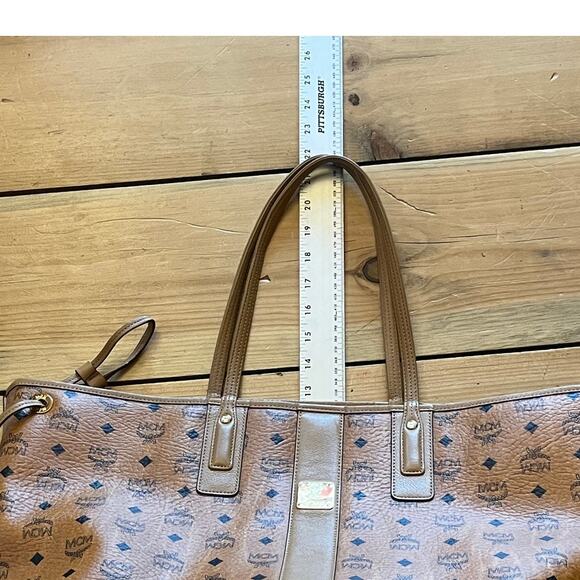 MCM Large Reversible Liz Shopping Tote Bag. Cognac Brown. Logo. Leather - Picture 11 of 11